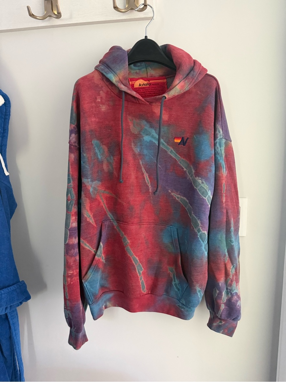 Aviator Nation Women’s Tie-Dye Pullover Hoodie - Red/Blue/Purple